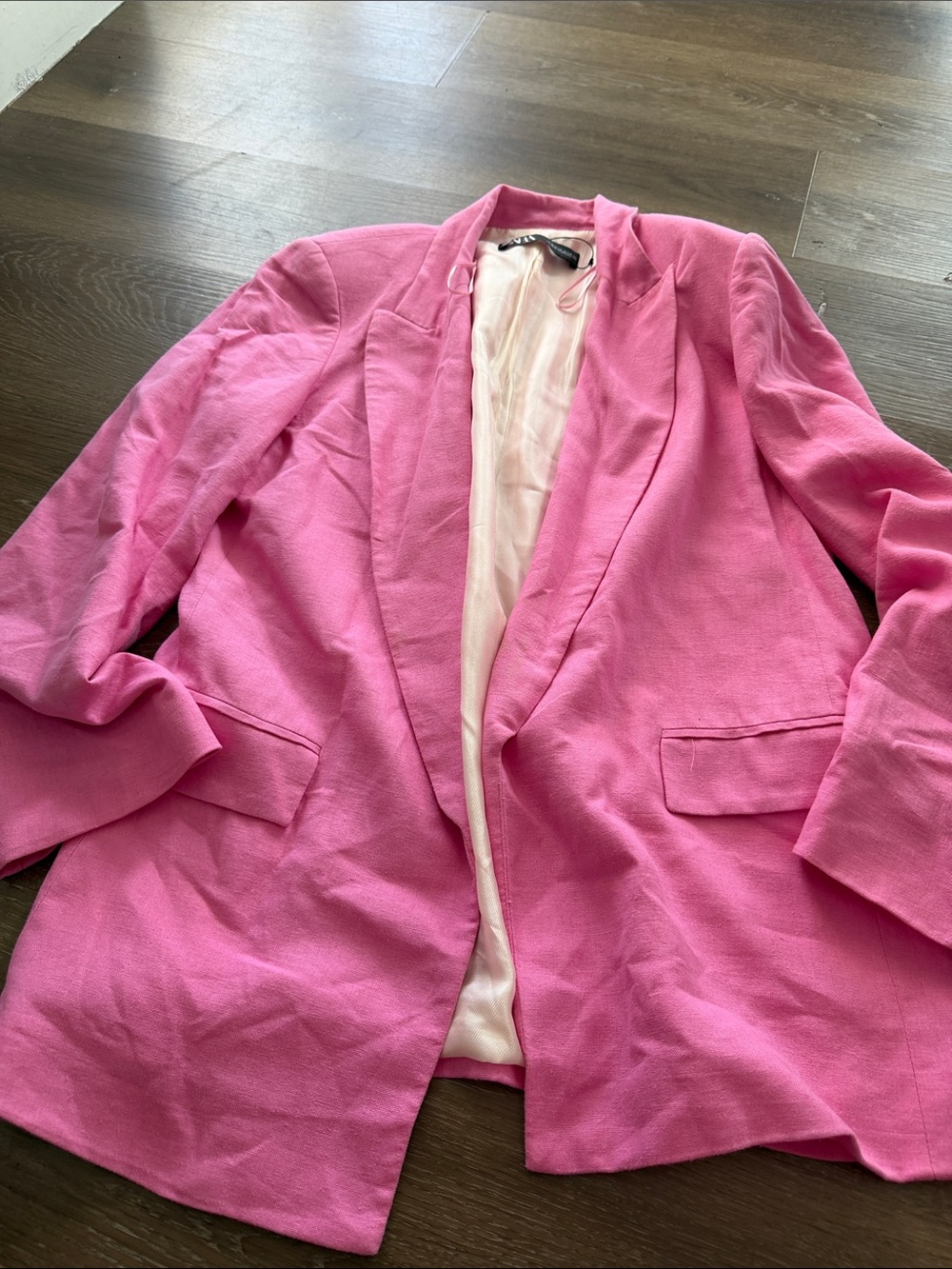 Zara Hot Pink Open-Front Blazer